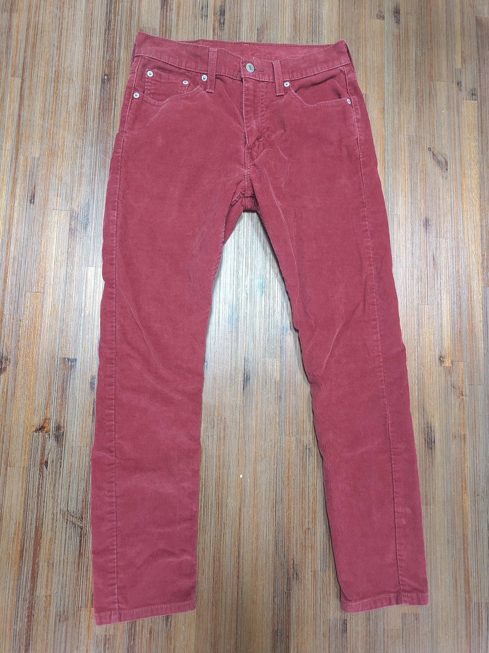 Levis 512 Men Corduroy Pant 30x30 (Fit 31x29) Tapered Slim Fit Brick Red Stretch